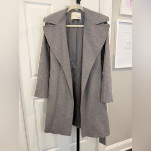 Fleurette Notch Collar Wool Coat Size 6 in Gray C22-032